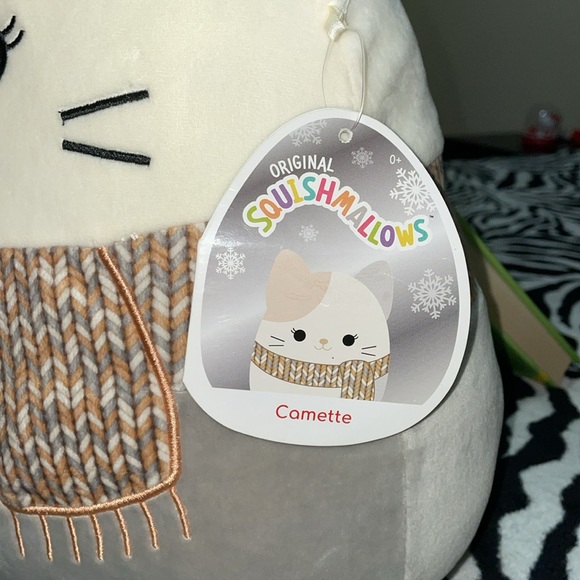 Original squishmallow 12 “ Camette the cat scarf round winter Christmas plush - Picture 4 of 15